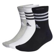 adidas Sukat Crew Sportswear 3-Stripes 3-pack - Harmaa/Valkoinen/Musta