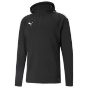 PUMA Harjoituspaita teamLIGA Fleece Hupullinen - Musta/Valkoinen